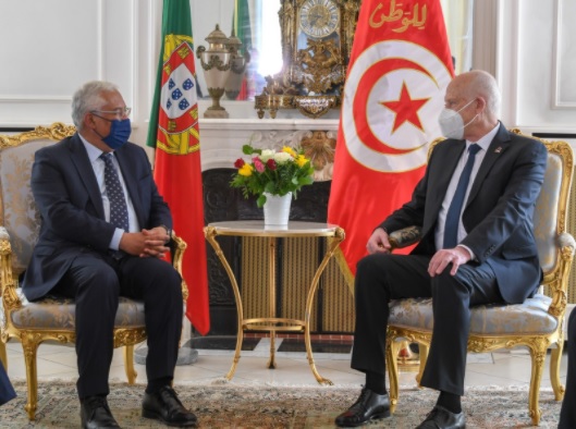 قيس سعيد يلتقي بباريس الوزير الاول البرتغالي